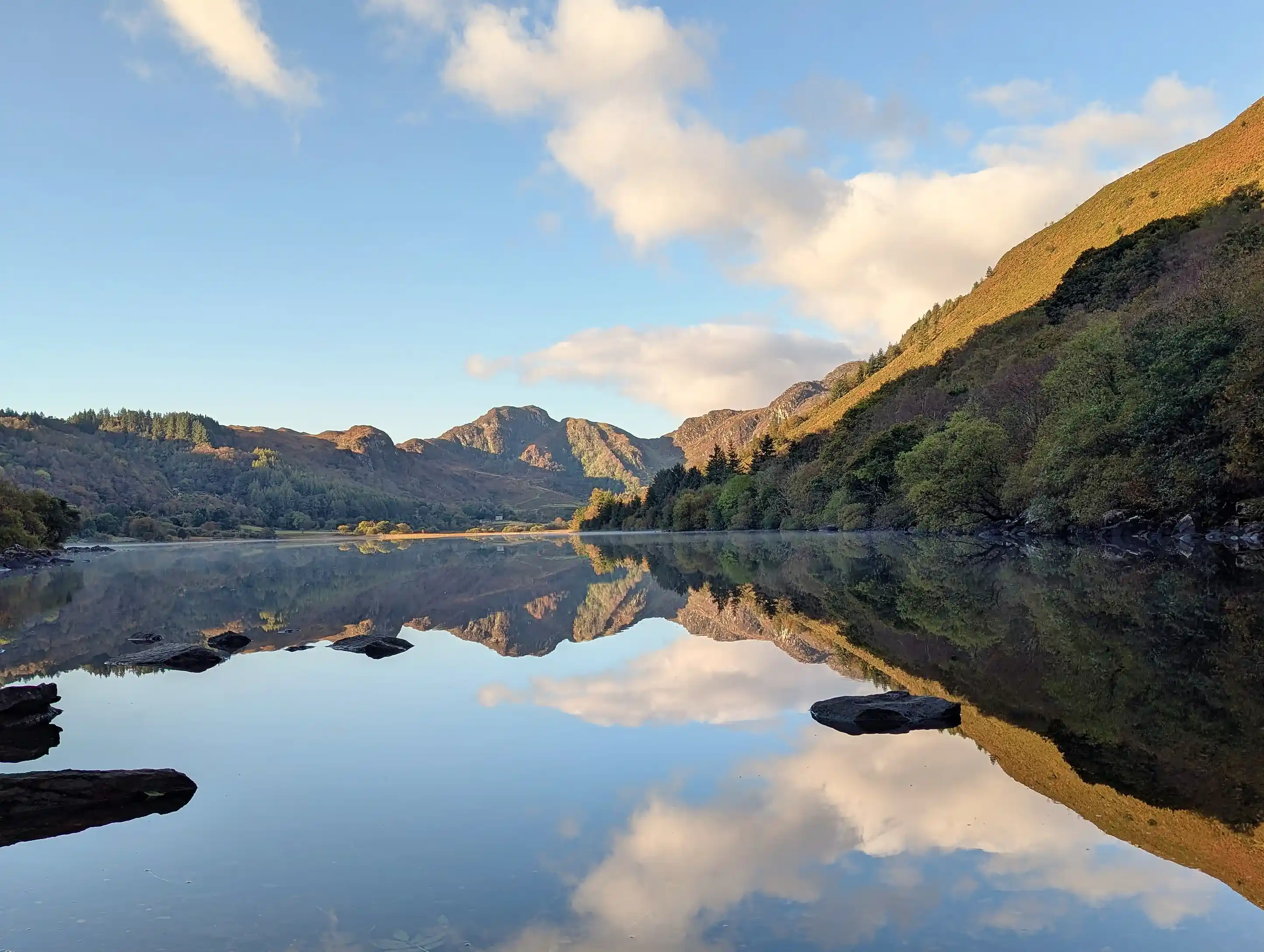 Llyn Crafnant lake viewed from a distance
